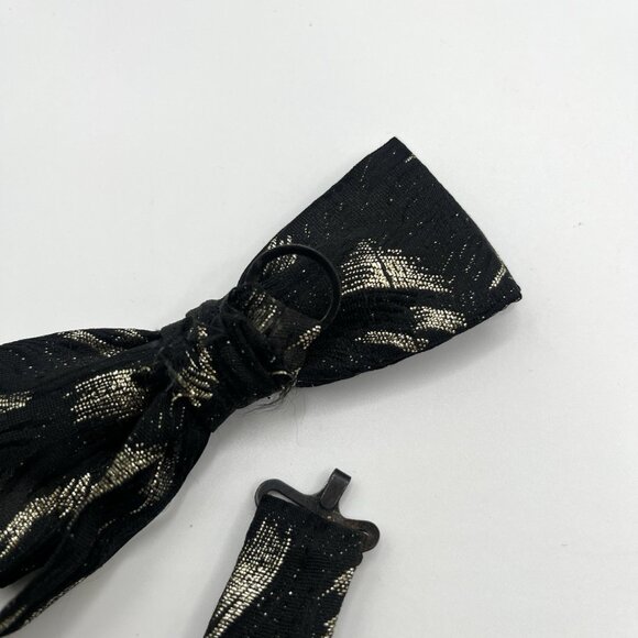 Vintage Silk Pretied Bow Ties Adjustable Lot Of 4 Patterned Retro Formalwear - Picture 7 of 9